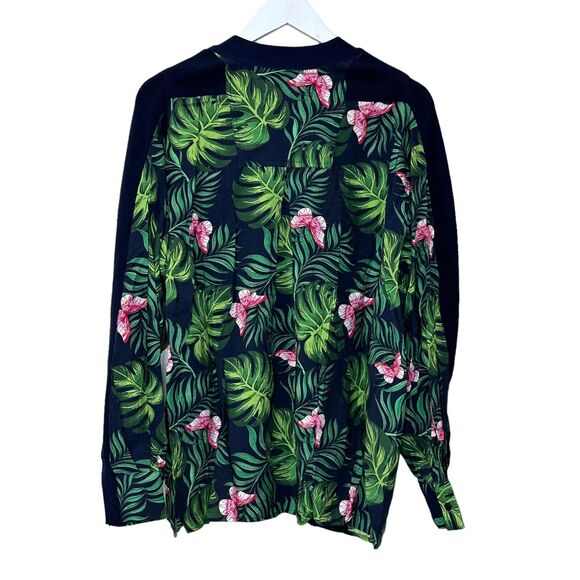 Sandrine Rose Butterfly Fern Mixed Media Wool Cardigan Sweater Women Small NWT - Picture 3 of 12